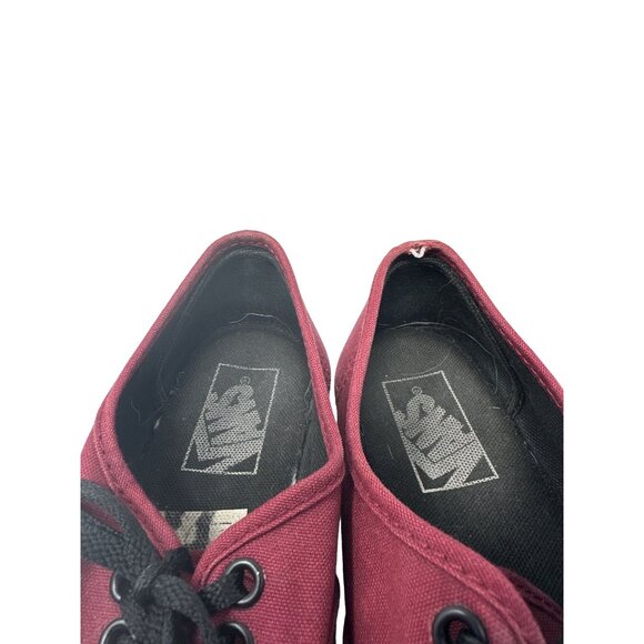 Vans Off The Wall Red Canvas Lace Up Athletic Sneakers Men's Sz 4 Women's Sz 5.5 - Picture 7 of 9